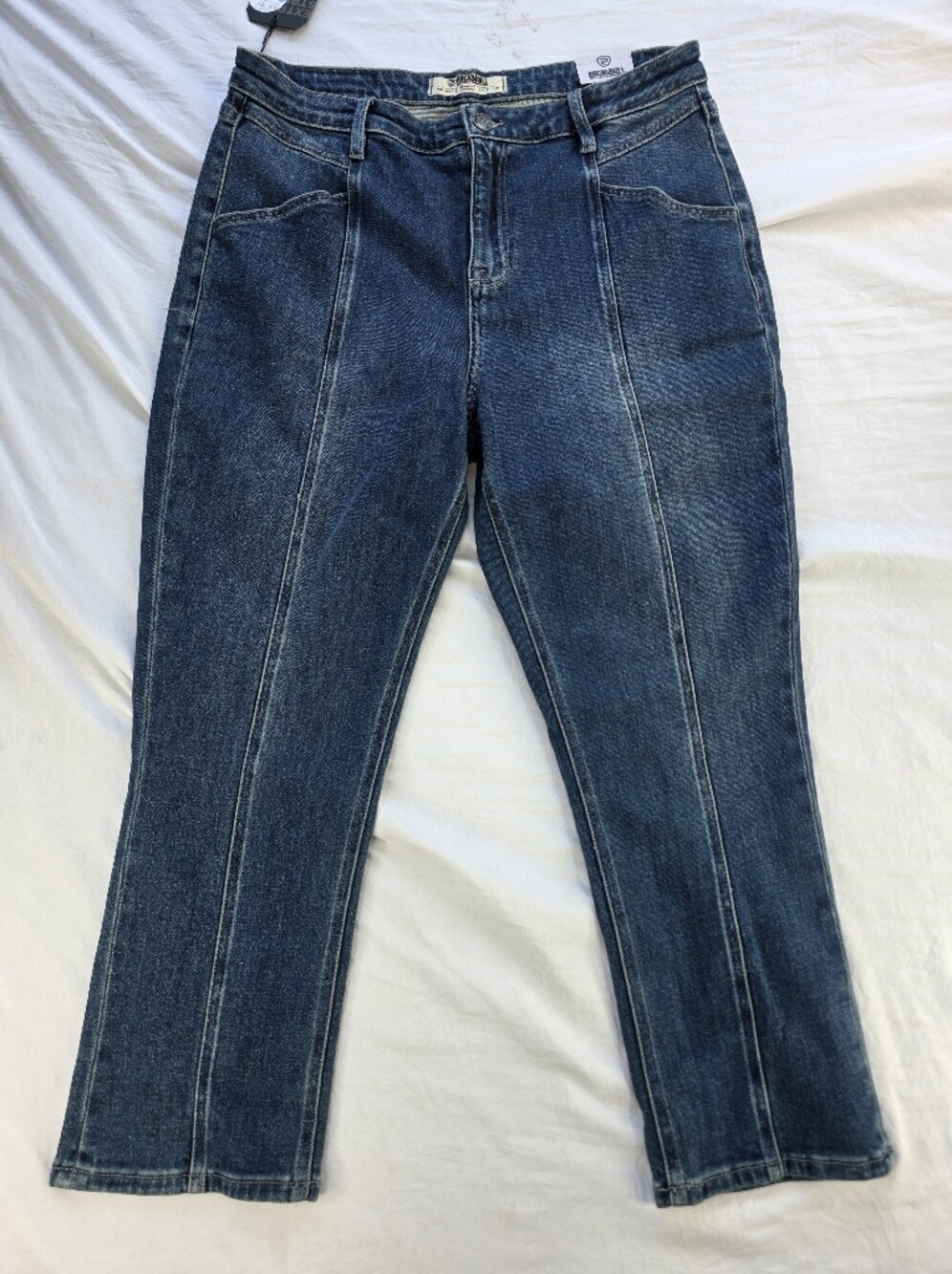 Rock & Roll Denim Womens 34x25 High Rise Straight Cropped Stretch NEW!